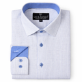 Leo & Zachary Boys Blue Mini Window Dress Shirt_ 50070