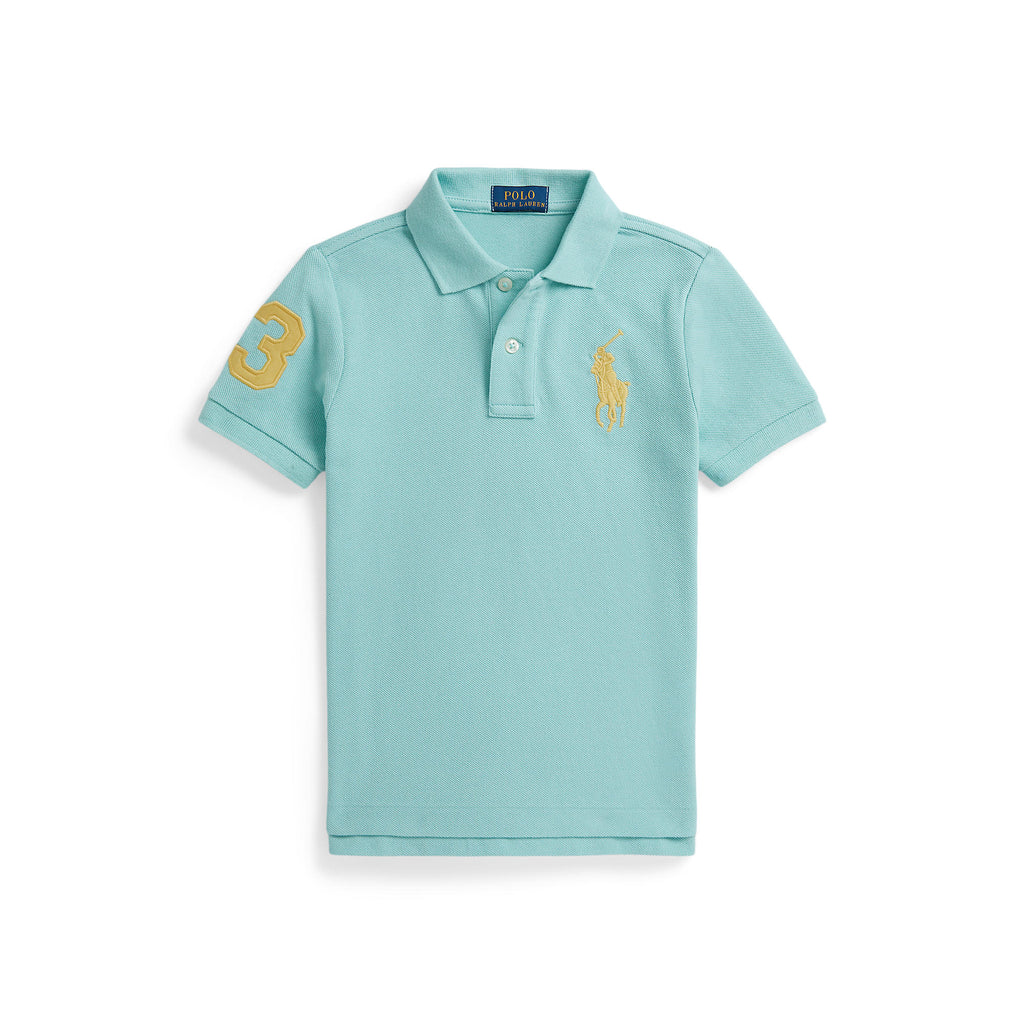 Polo Ralph Lauren Little Boys Large Pony Mesh Teal Polo Shirt