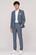 Nice Threads Boys Slim Fit Pastel Dark Blue Suit