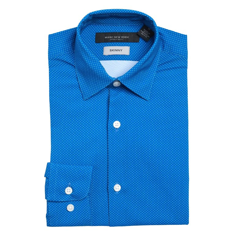 Marc New York Boys Skinny Blue/White Dot Dress Shirt_ MBS0032