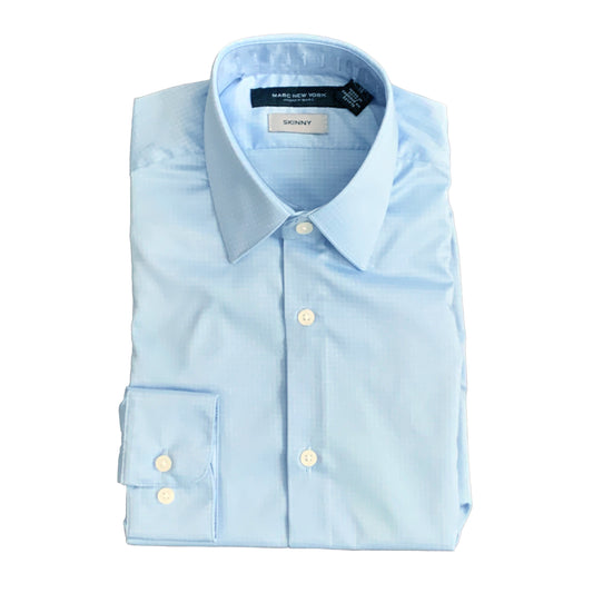 Marc New York Boys Skinny Blue/White Grid Dress Shirt_ MBS0043