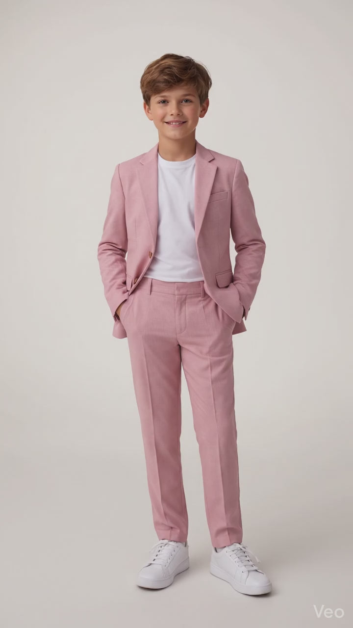 CloudCloth Boys Slim Fit Textured Suit_ ST2660-ORCHID
