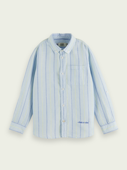 Scotch & Soda Boys L/S Linen Shirt _Blue 170514-5233