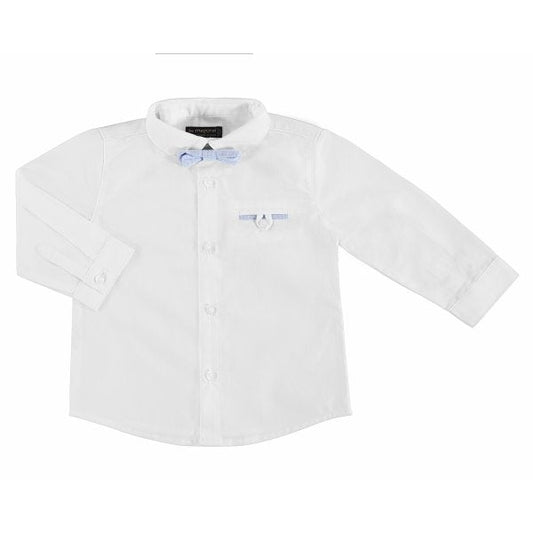 Mayoral Baby Dress White Shirt with Bow Tie