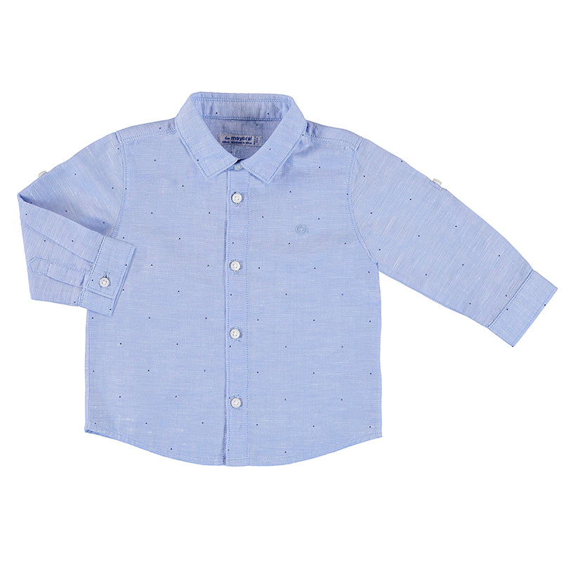 Mayoral Baby Linen Dress Shirt - Blue