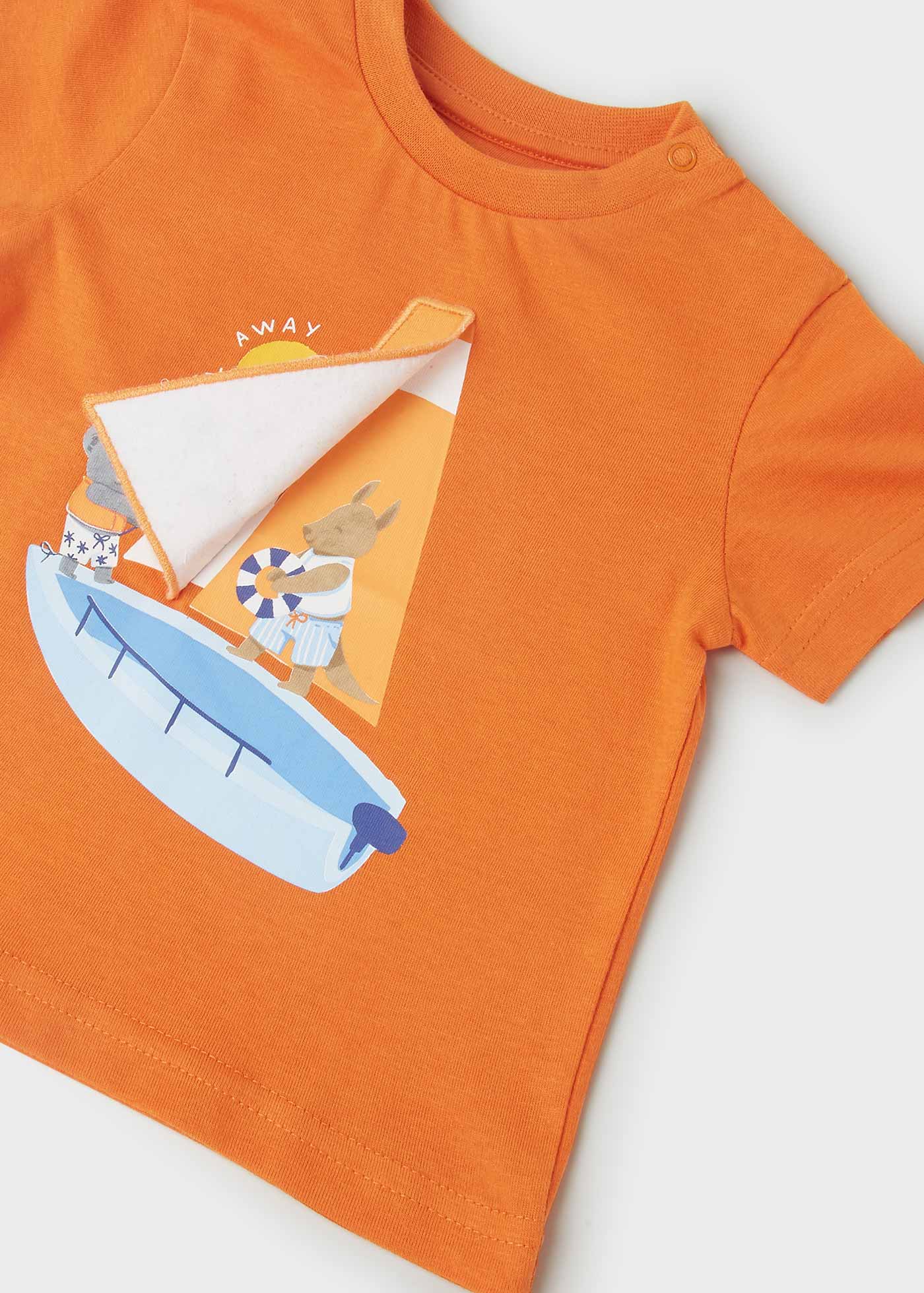 Mayoral Baby T-Shirt w/Boat Print _Clay 1007-48