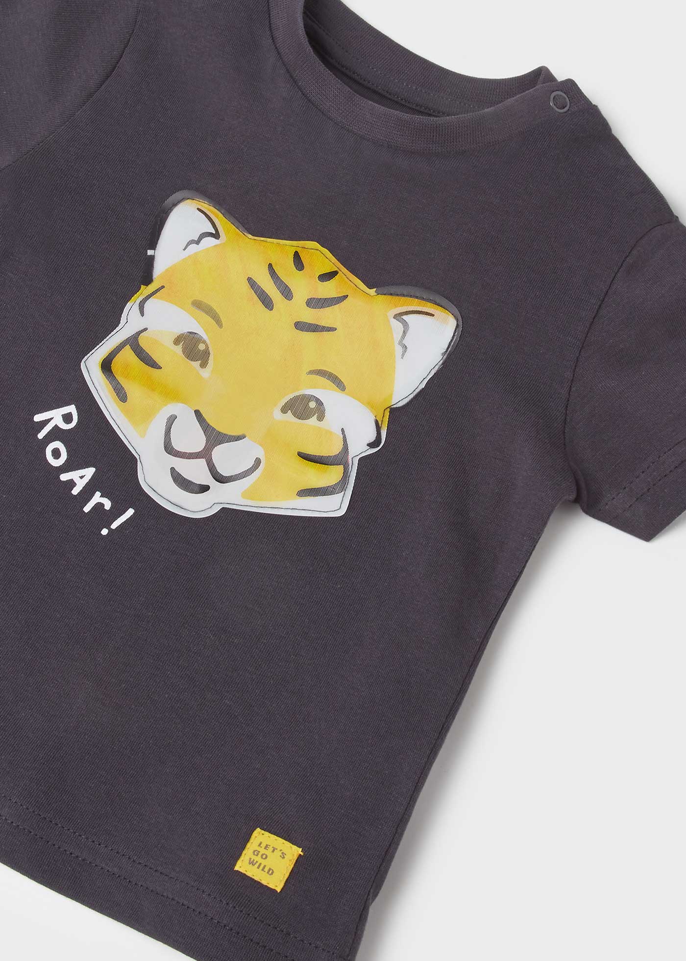 Mayoral Baby T-Shirt w/Tiger Print _Dark Grey 1014-65