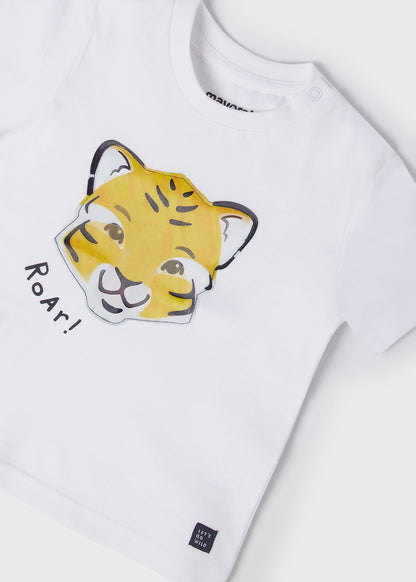 Mayoral Baby T-Shirt w/Tiger Print _White 1014-66