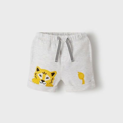 Mayoral Baby Bermuda Knit Shorts w/Tiger_ Heather Grey 1229-73