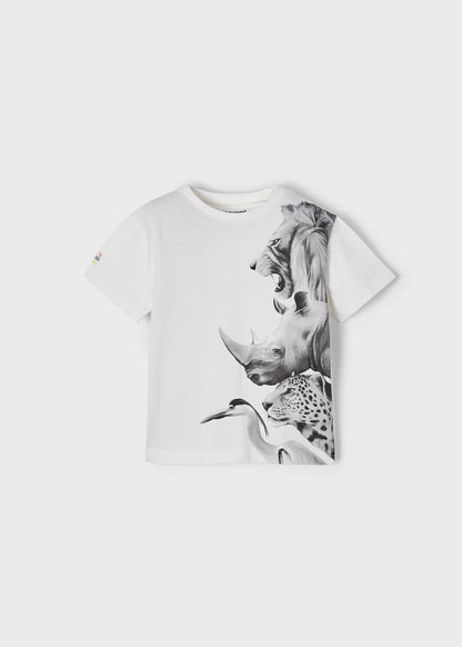 Mayoral Mini T-Shirt w/Animal Graphic _Off White 3003-37