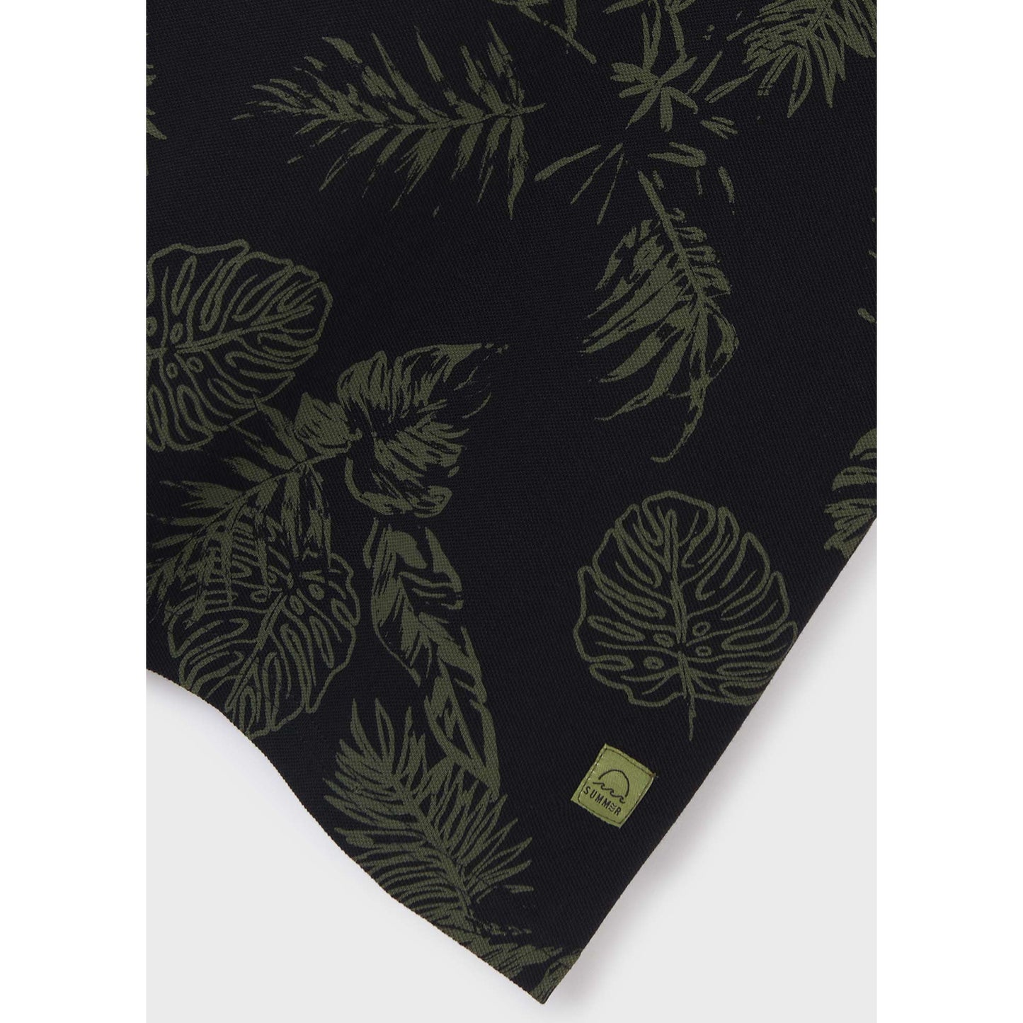 Nukutavake Short Sleeve Polo w/Leaf Pattern _Black 6106-65