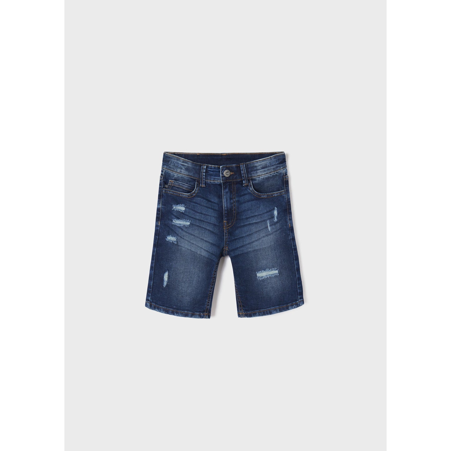 Nukutavake Boys Bermuda Distressed Denim Shorts _Dark Blue 6215-73