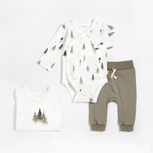 Petit Lem Baby Conifer Print 3pc Bodysuit Set _Off White 22FRG34520-101