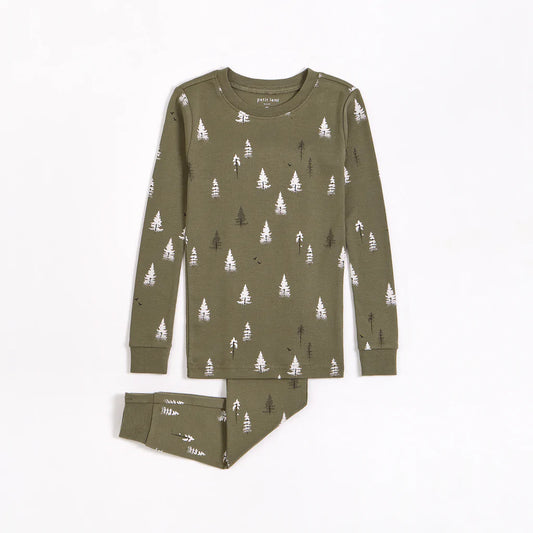 Petit Lem Conifer Print PJ Set _Green 22FRS24414-802