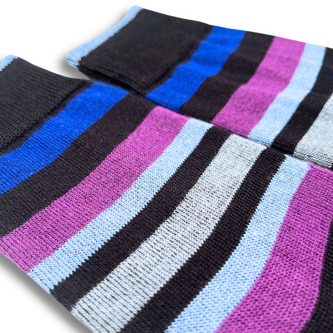 Vannucci Boys Striped Black/Blue Socks _SS1210