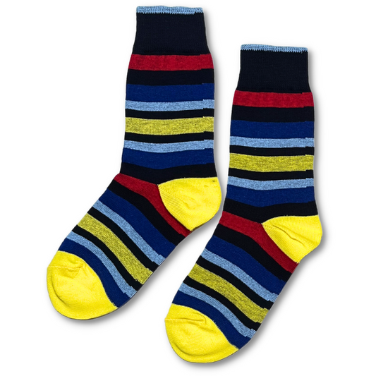 Vannucci Boys Striped Blue/Yellow Socks _SS1210