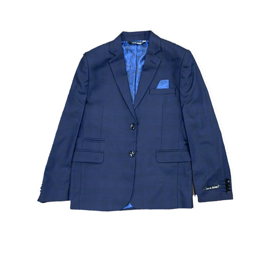 Leo & Zachary Boys Slim Blue Plaid Suit 5814