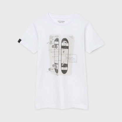 Nukutavake Boys White Skateboard T-Shirt