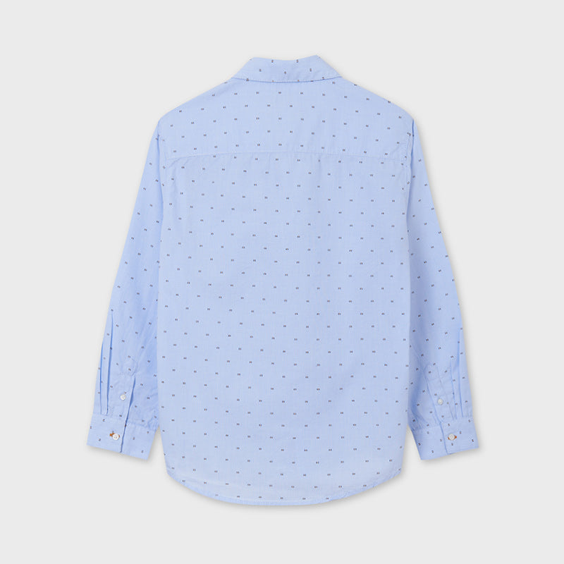 Nukutavake Boys Blue Print Dress Shirt