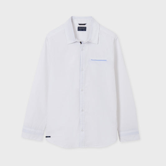 Nukutavake Boys White Contrast Dress Shirt