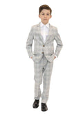 Appaman Boys 2pc Stretch Mod London Check Grey Suit-NorthBoys