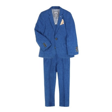 Appaman Boys 2pc Stretch Mod Riviera Blue Linen Suit _B8SU1-SS23