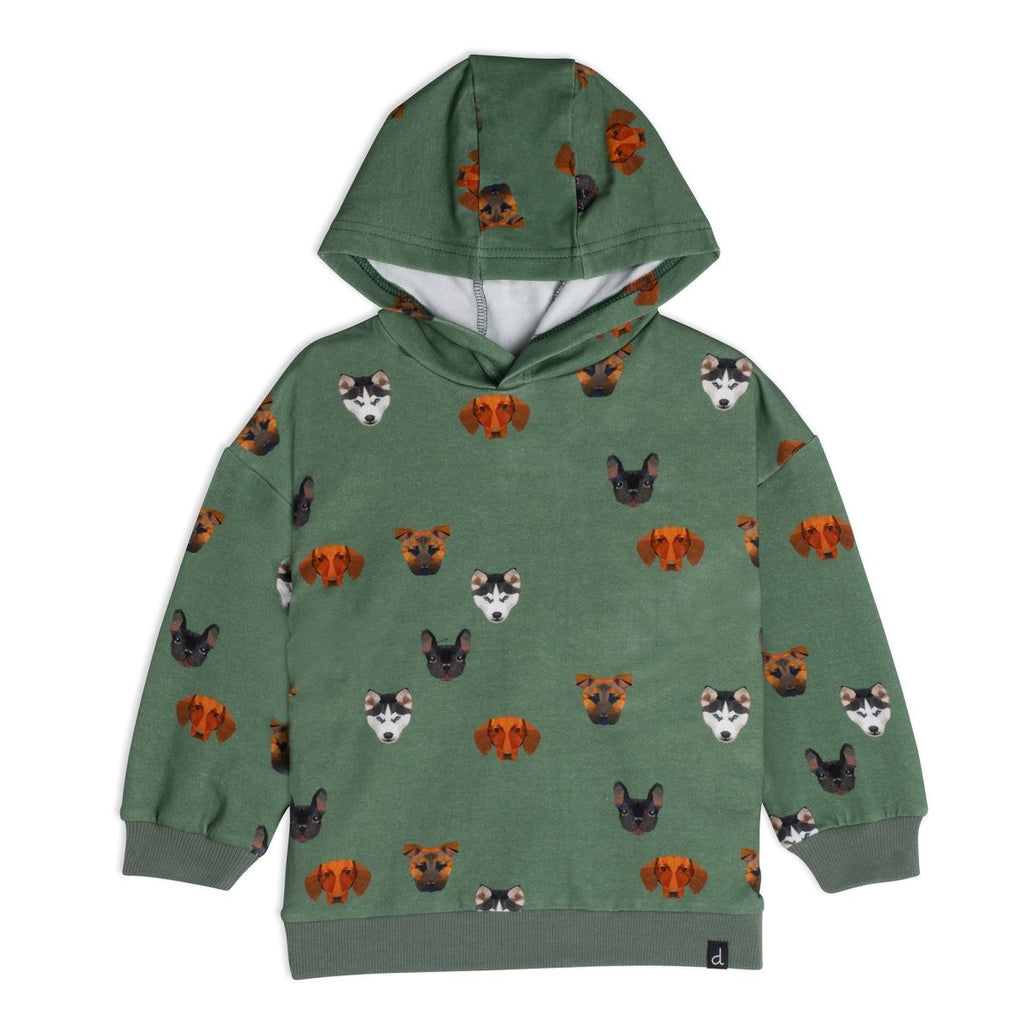 Deux Par Deux Fleece Hoodie w/Pattern _Green E20S74 - 330 - NorthBoys