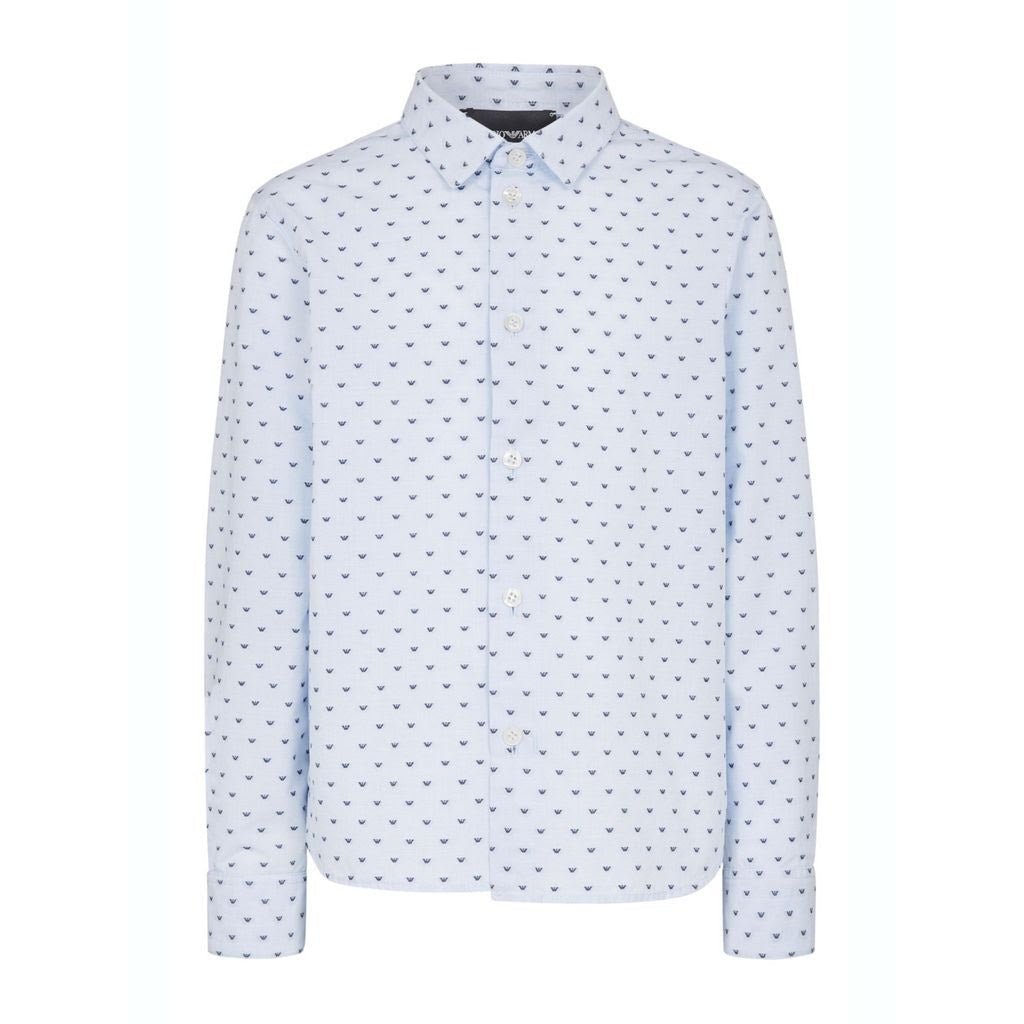 Emporio Armani Boys Blue Eagle Print Dress Shirt_3R4C86 - 1K0BZ - NorthBoys