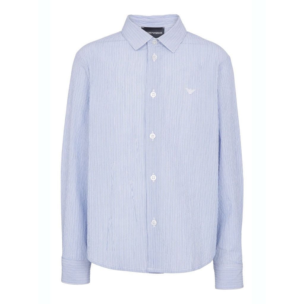 Emporio Armani Boys Blue Striped Dress Shirt_3R4C09 - 4N7SZ - NorthBoys
