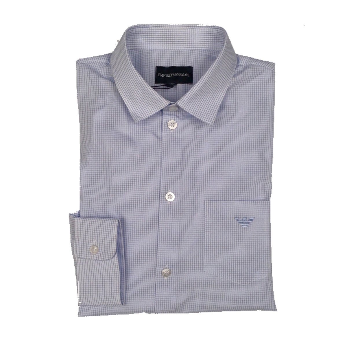 Emporio Armani Boys Printed Light Blue Dress Shirt 3H4C09 - F118 - NorthBoys