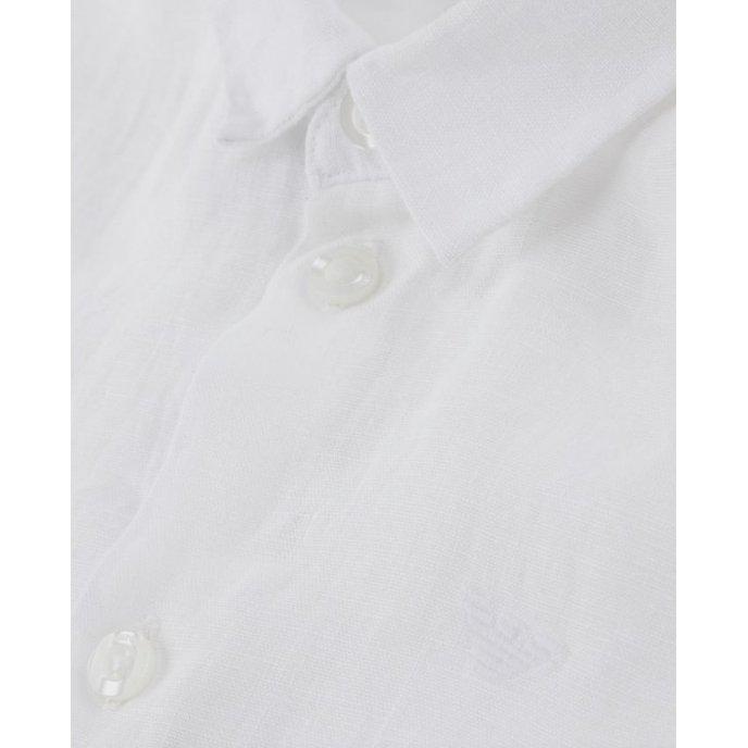 Emporio Armani Boys White Solid Dress Shirt_8N4C09 - 0100 - NorthBoys