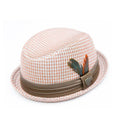 Fore Axel & Hudson Boys Orange/Grey/White Checks Fedora - NorthBoys