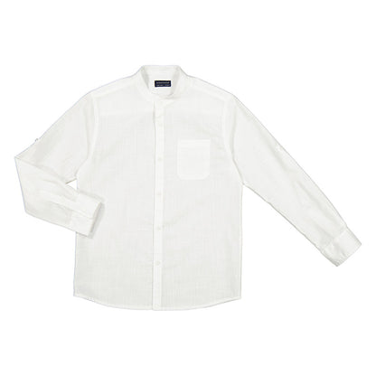 Nukutavake Long Sleeve Mandarin Dress Shirt_White 6115