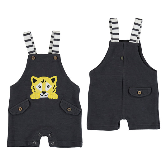 Mayoral Baby Short Overalls w/Tiger_ Off White 1657-95