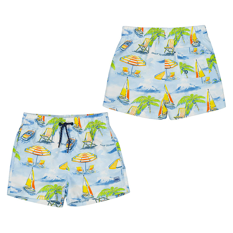 Mayoral Mini Printed Swim Shorts_Blue 3687-58