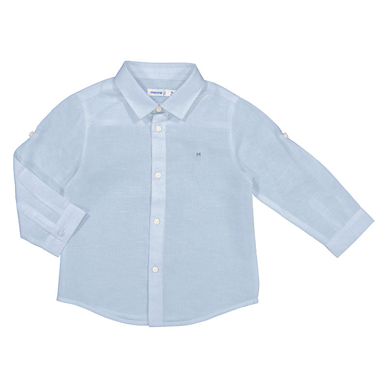 Mayoral Baby Basic  Long Sleeve Dress Shirt _Light Blue 6117-41