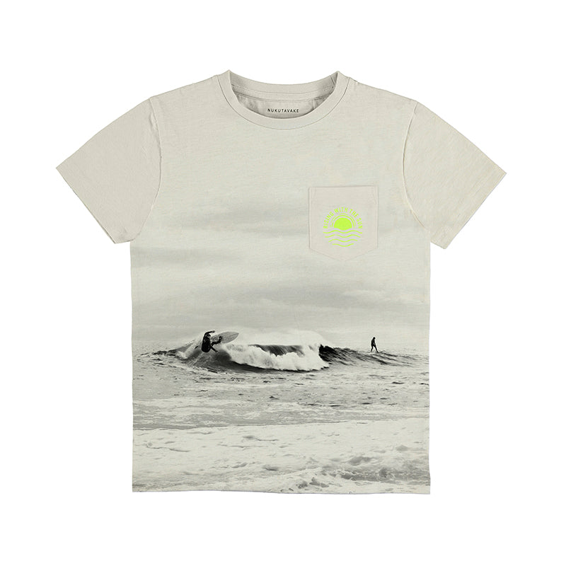 Nukutavake T-Shirt w/Waves Graphic _Linen 6019-11