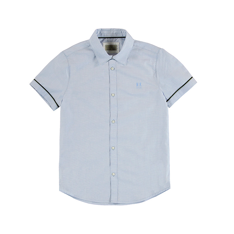 Nukutavake Boys Short Sleeve Dress Shirt w/Contrast _Light Blue 6110-33