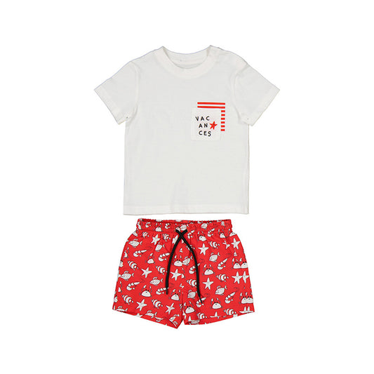 Mayoral Baby Swimsuit T-Shirt Set_ Red 1639-79