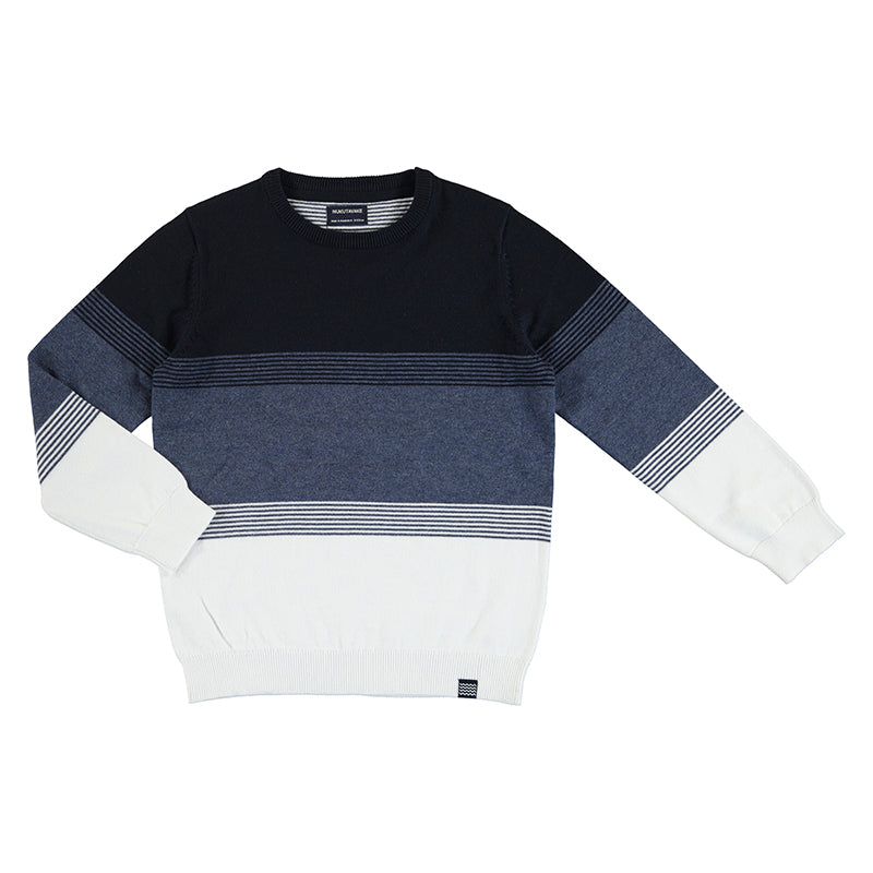 Nukutavake Striped Sweater _Navy 6323-2