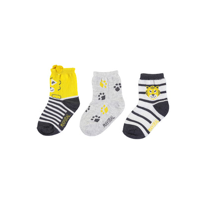 Mayoral Baby 3pc Long Socks_ Yellow 10174-40