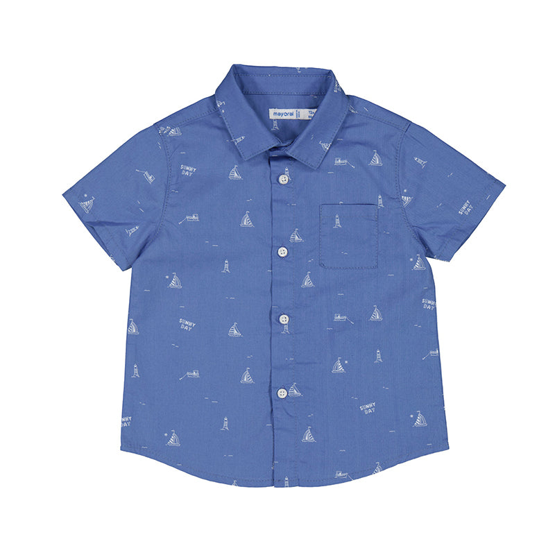 Mayoral Baby Printed Shirt_Blue 1113-71