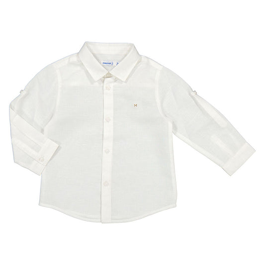 Mayoral Baby Basic Linen Long Sleeve Dress Shirt_117-40