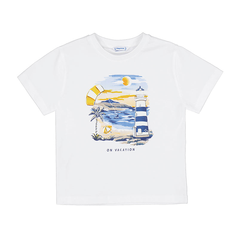 Mayoral Mini T-Shirt on Vacation_ White 3023-16