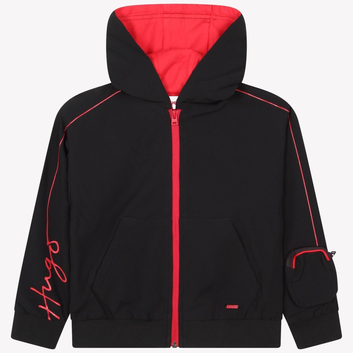 HUGO Hooded Zip - up Hoodie_Black_G25124 - 09B - NorthBoys