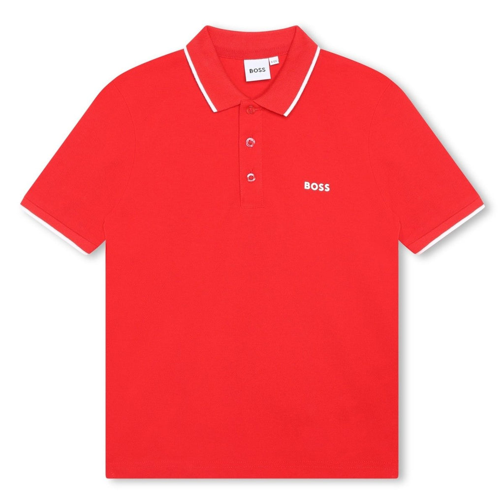 Hugo Boss Boys Basic Short Sleeve Polo _Red J25O25 - 991 - NorthBoys