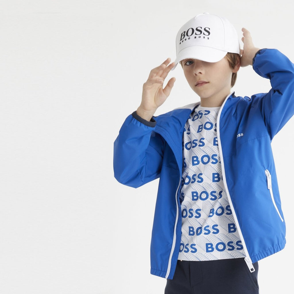 Hugo Boss Boys Hooded Windbreaker w/Logo_ Electric Blue J26469 - 871 - NorthBoys