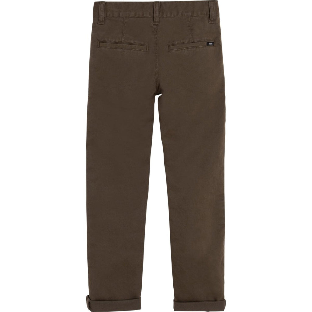 Hugo Boss Boys Khaki Cotton Pants J24732 - NorthBoys