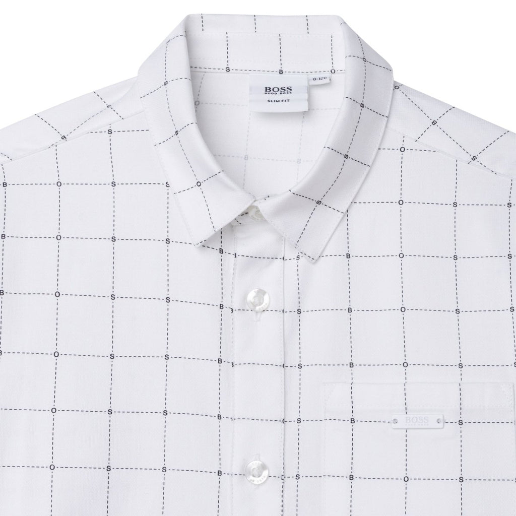 Hugo Boss Boys L/S Dress Shirt w/Pattern_ White J25N64 - 10B - NorthBoys