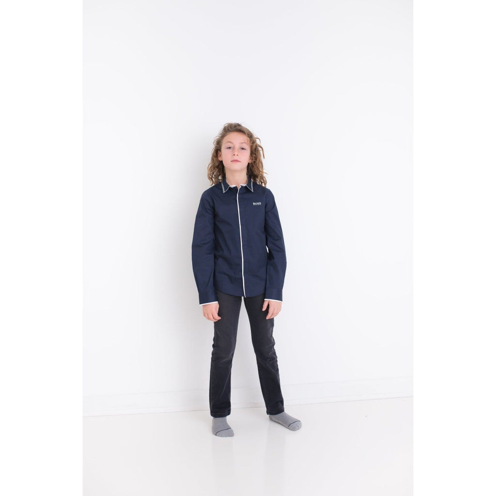 Hugo Boss Boys Long Sleeve Dress Shirt 192 J25E01 - NorthBoys